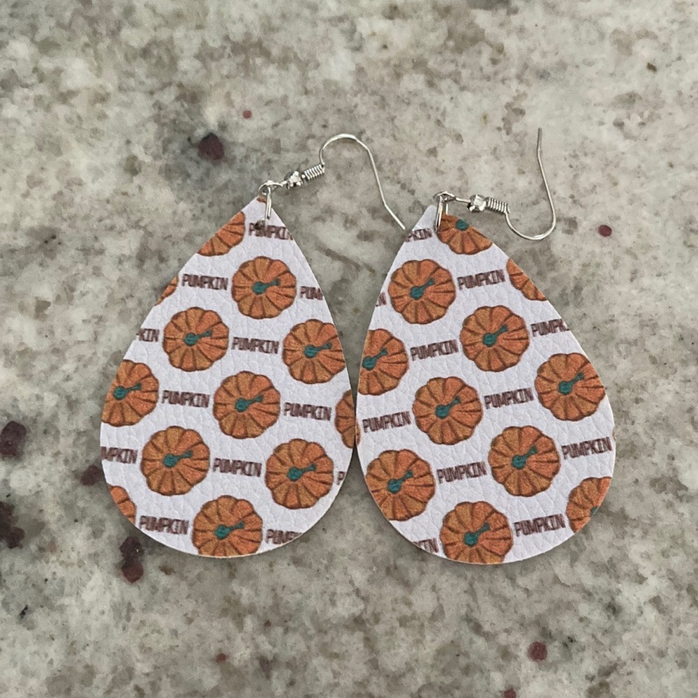 Fall Faux Leather Earrings